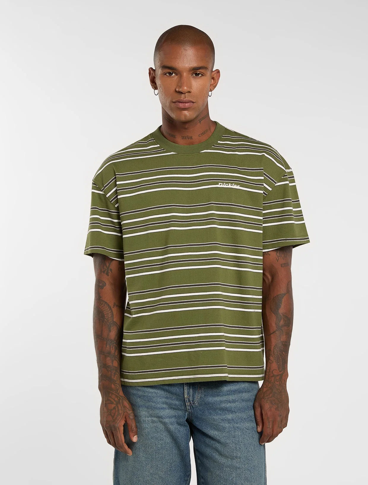 Embroidery Stripe Ss Tee