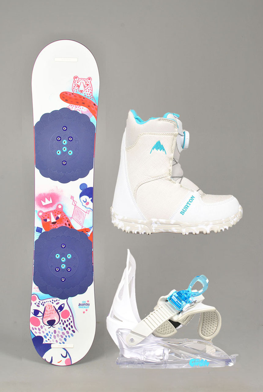 Kids Chicklet & Grom Boa Snowboard Pakke 130cm