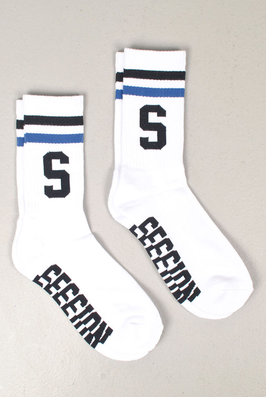Classic 2-Pack Socks, White/Navy/Blue