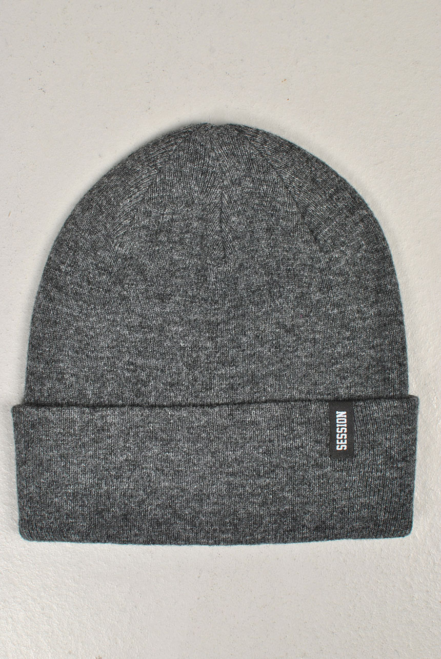 107190004 Wool Beanie, Black Melange