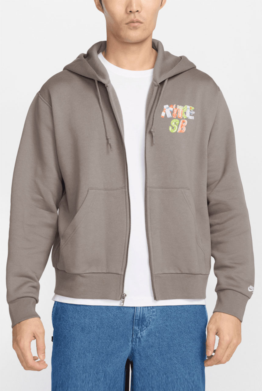 Fleece Front Skate Zip Hood