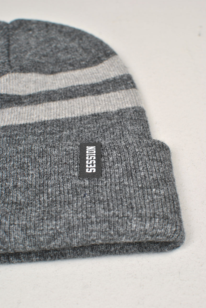 Striped Wool Beanie Black/Grey