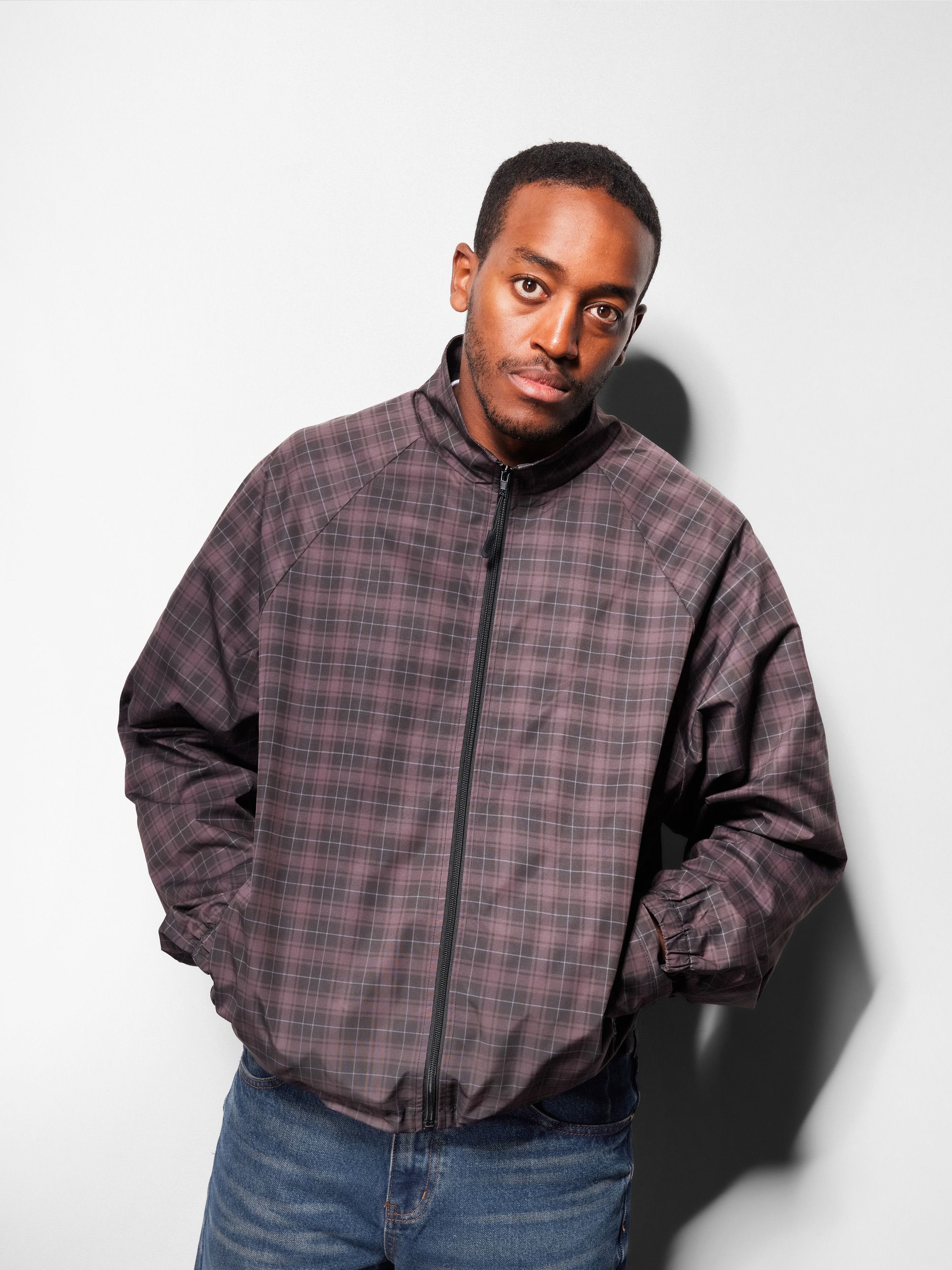Plaid Nylon Jacket