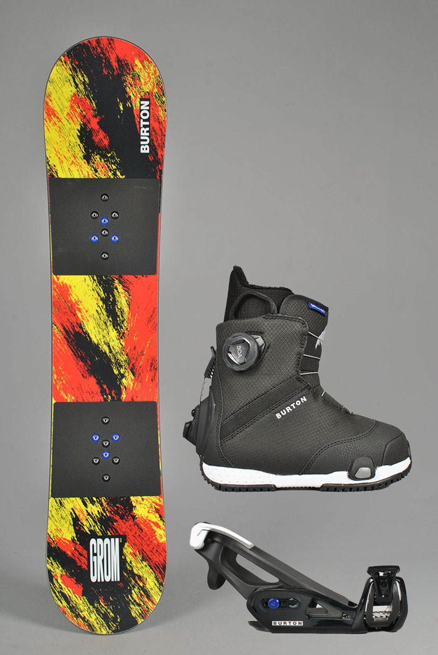 Kids Mini Grom Step On® snowboardpakke, 4-6 år  Kids Mini Grom Step On® snowboardpakke, 4-6 år