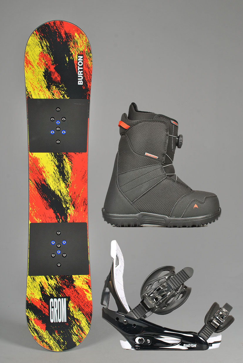 Kids Grom Snowboardpakke, 6-11 år  Kids Grom Snowboardpakke, 6-11 år