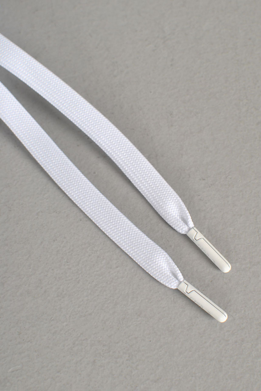 Pre-Treated Flat Laces, White Pre-Treated Flat Laces, White