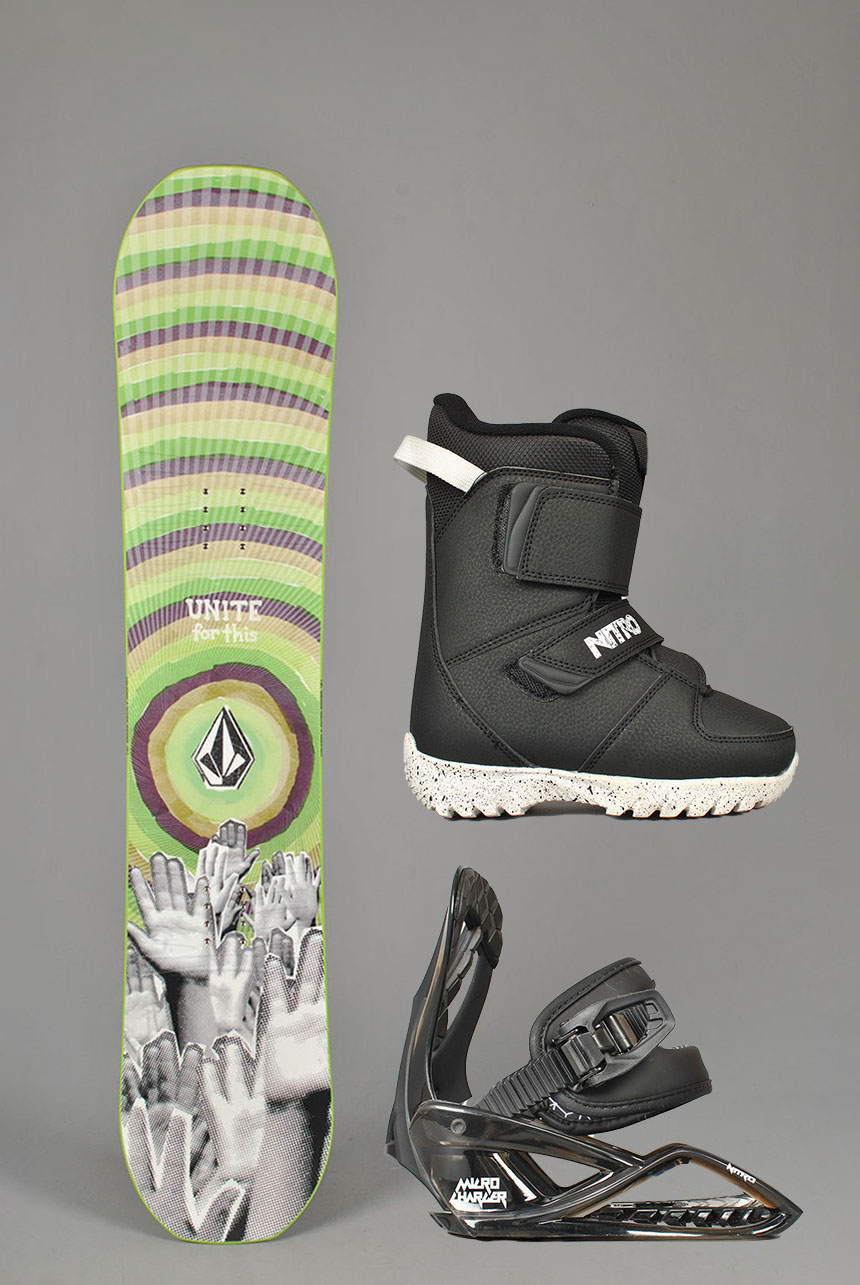 Kids Mini Ripper X Volcom Snowboardpakke