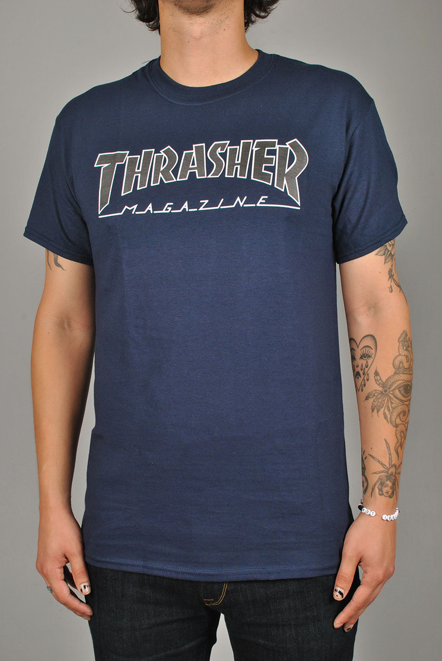 Outlined T-shirt, Navy/Black