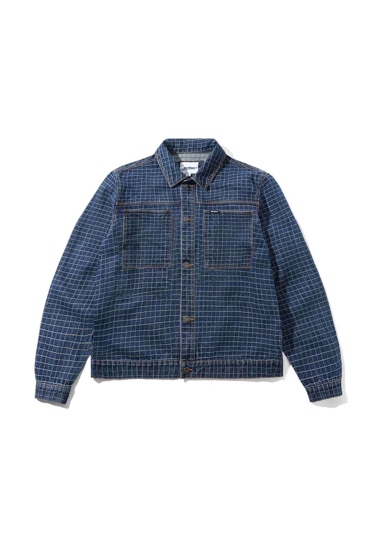 Grid Denim Jacket