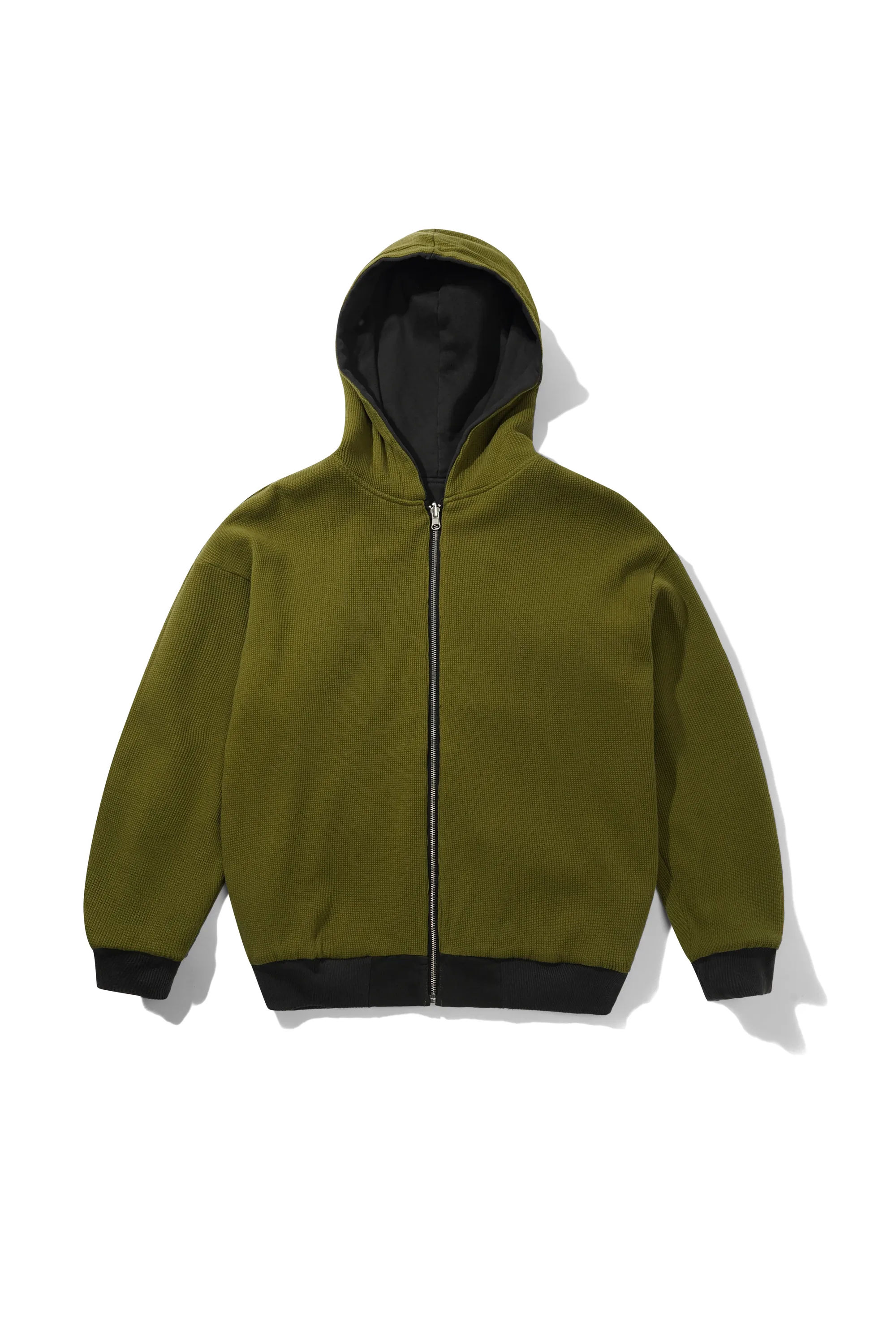 Reversible Waffle Zip-Thru Hood